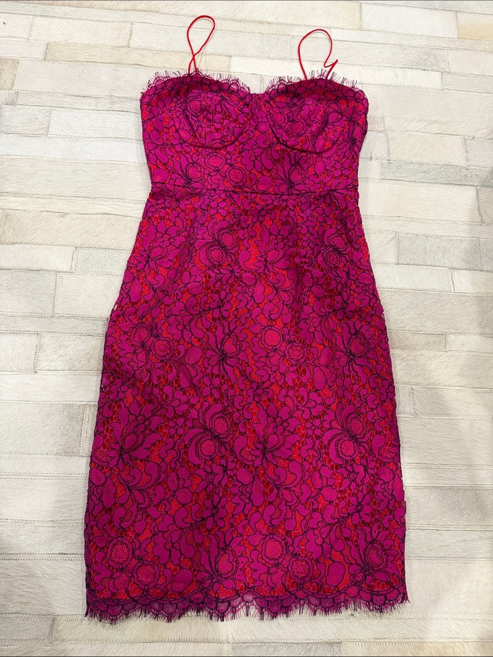 Likely  Lace Dress in Fuchsia and Magenta
